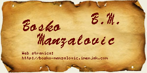 Boško Manzalović vizit kartica